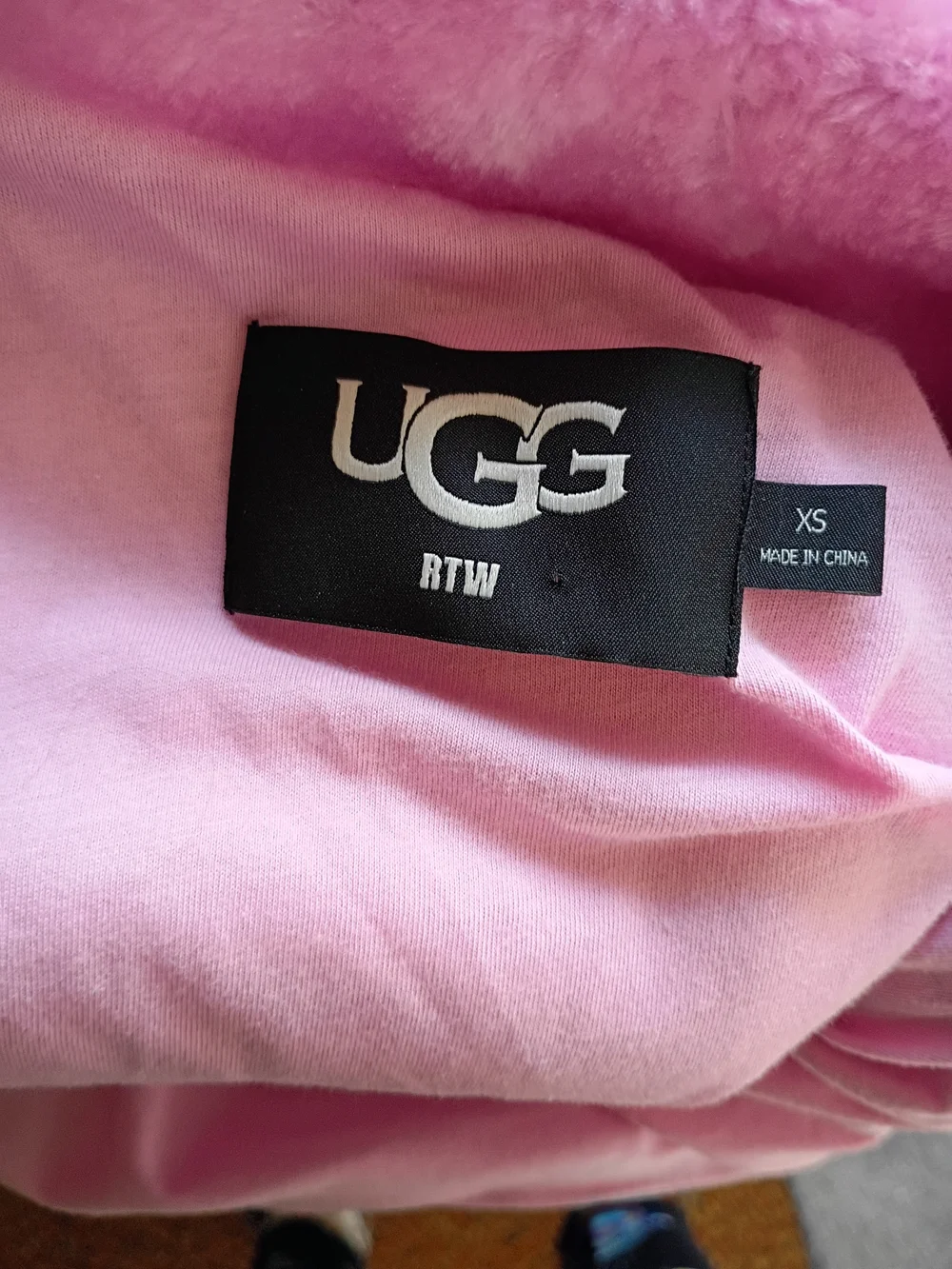 UGG Women's Plush Colorblock Jacket in Pink & Green with Multicolor Print